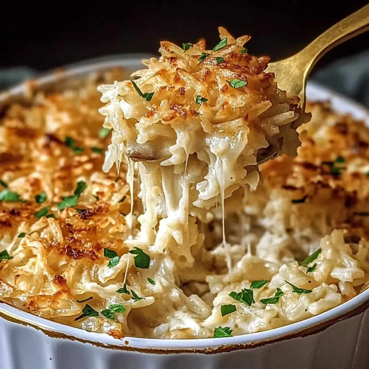 Cozy French Onion Chicken Rice Bake