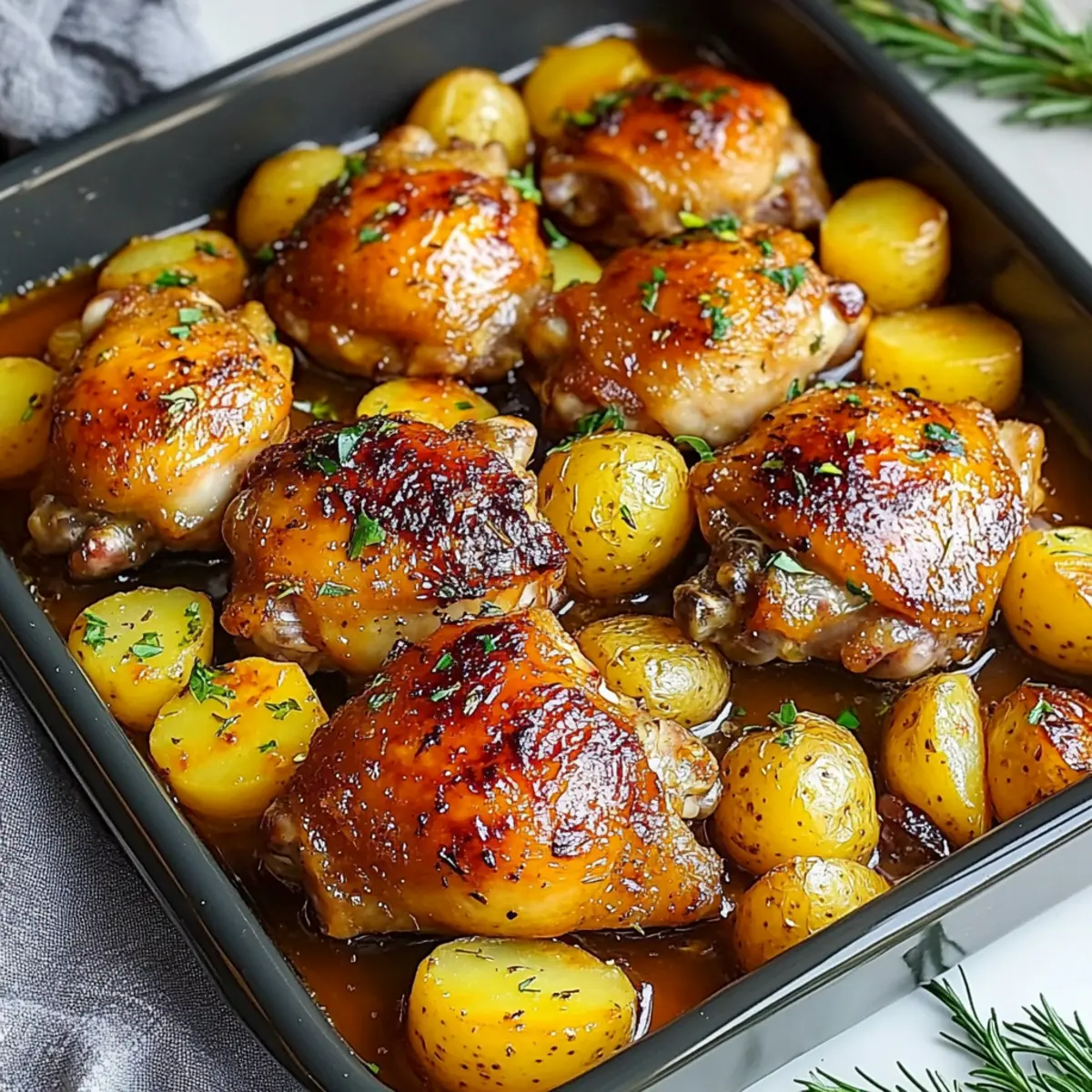 Oven-Roasted Chicken Thighs with Potatoes: Crispy & Juicy Delight